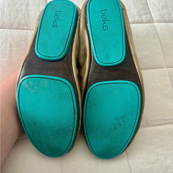 Tieks Metallic Gold Ballet Flats - Picture 9 of 13